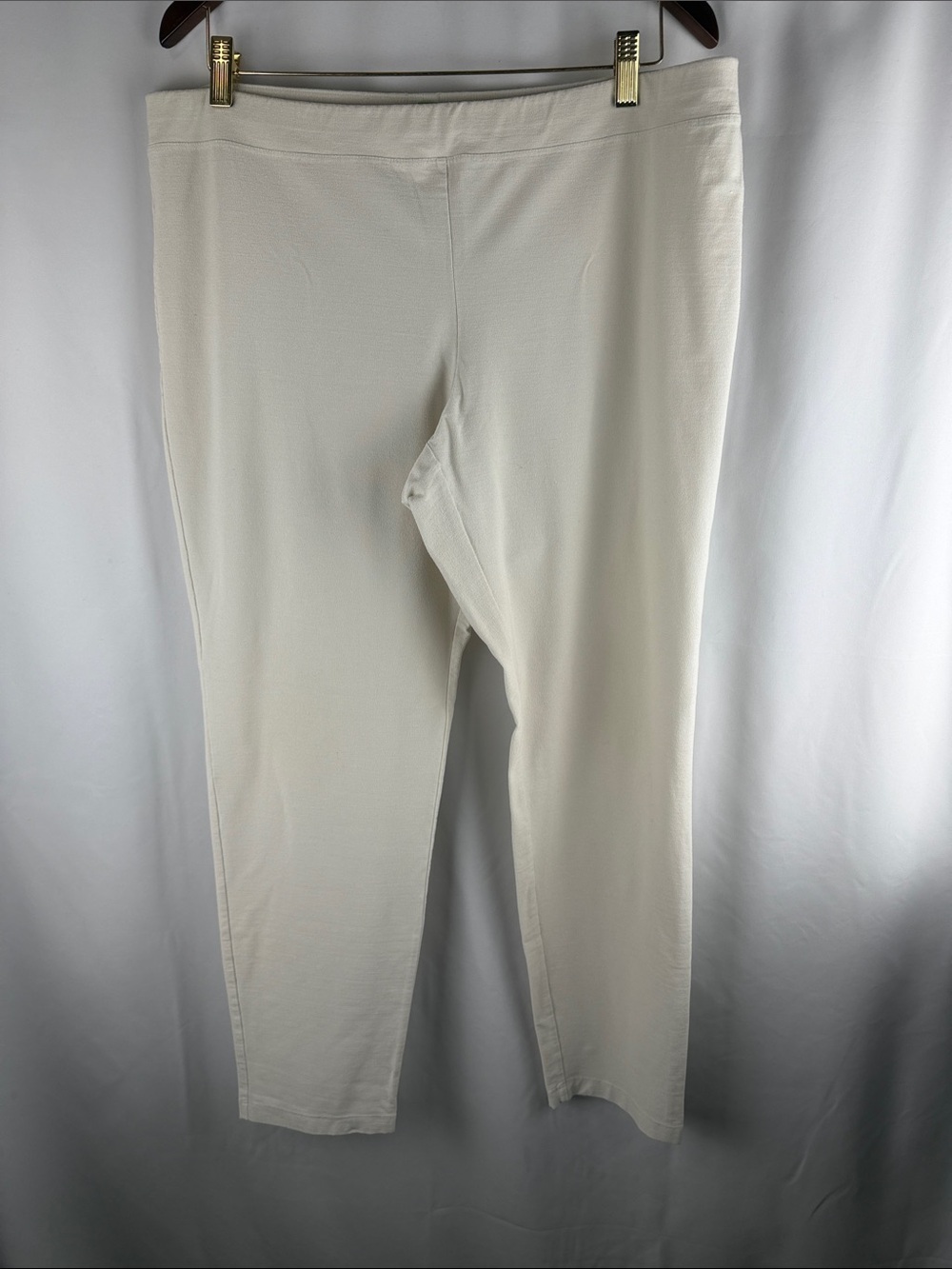 Eileen Fisher Cream Knit Pull-On Leggings